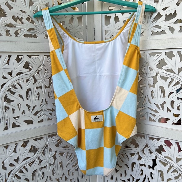 NWT womens quiksilver checked out one piece L - Picture 2 of 8